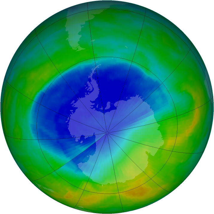 Antarctic ozone map for 26 November 1987